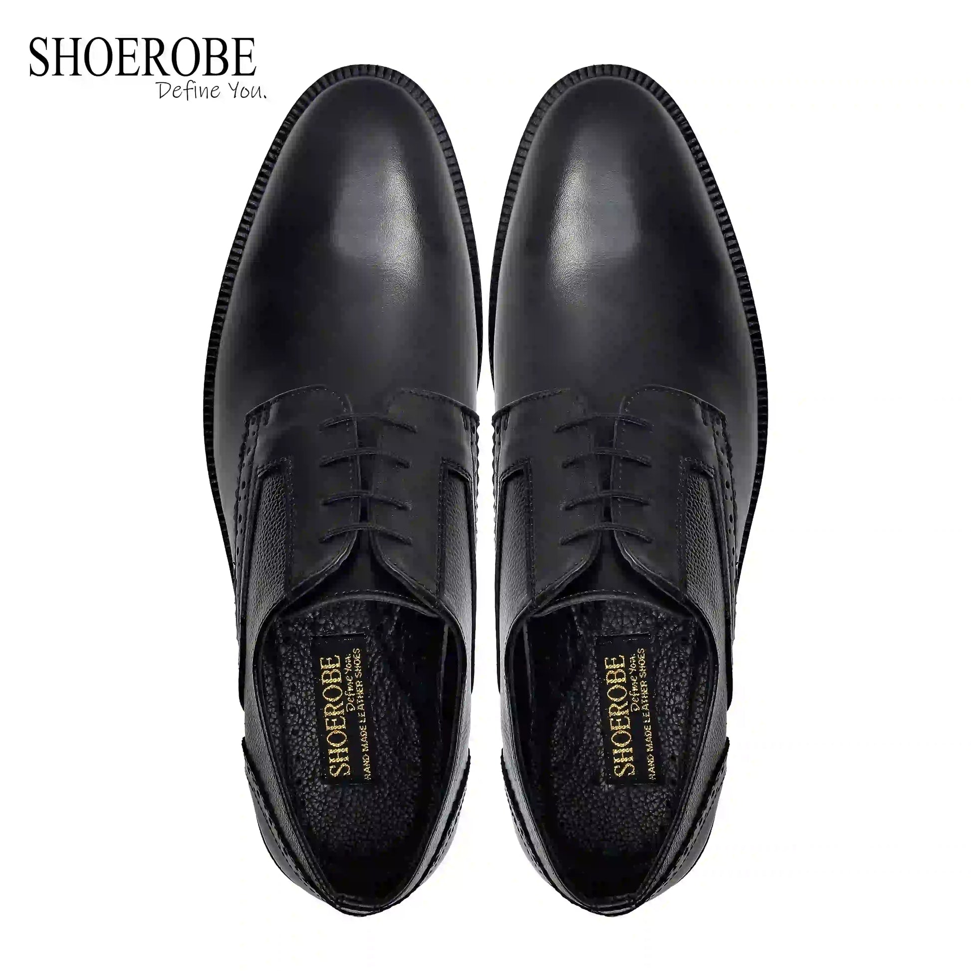 black pure leather shoes