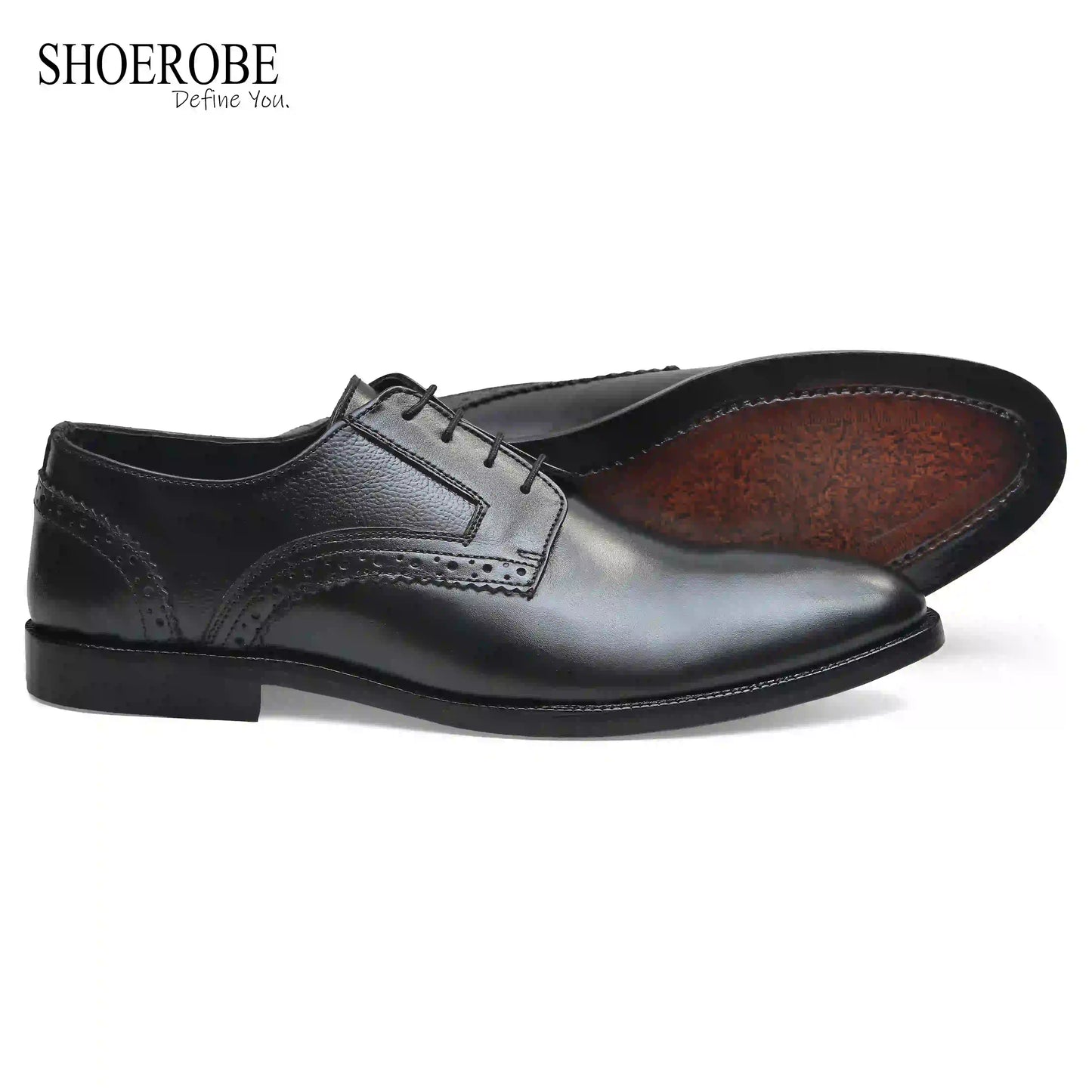 Stylish Black Leather Derby Shoes for Men