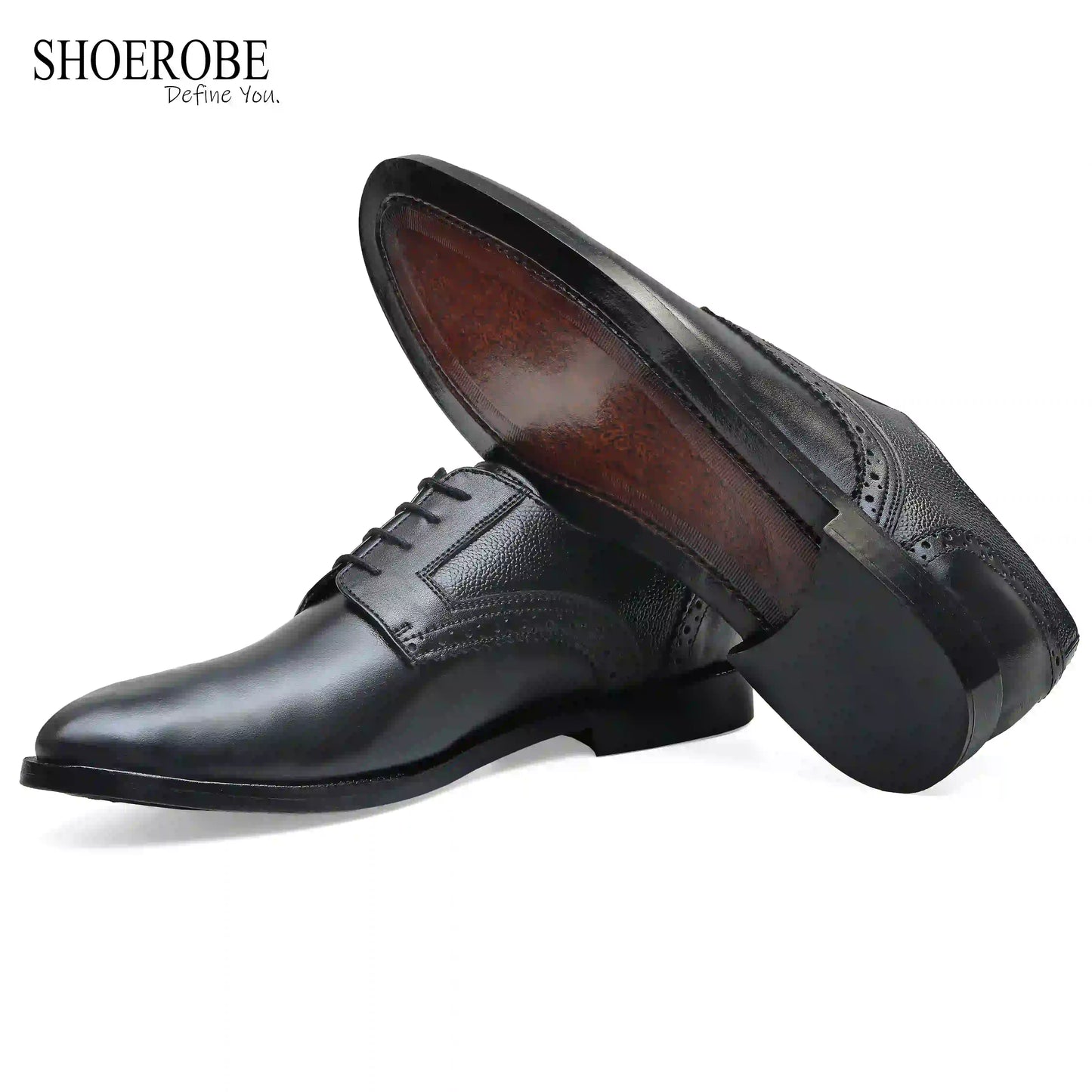 Stylish Black Leather Derby Shoes for Men