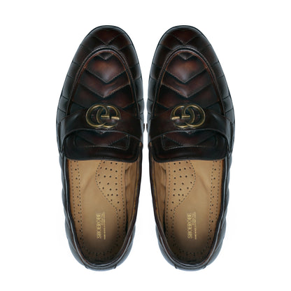 Round Toe Coffee Loafers