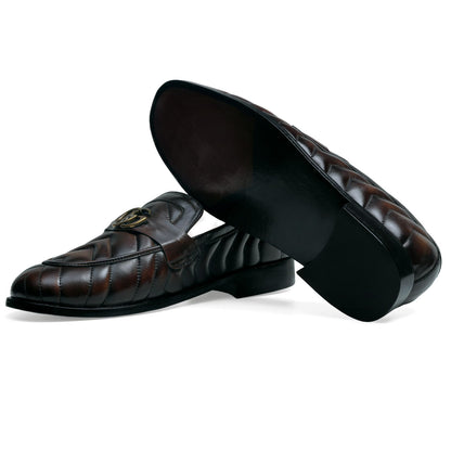 Round Toe Coffee Men Loafer