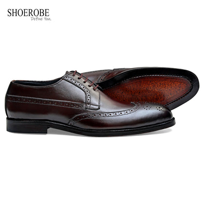 Chestnut Classic Oxford Leather Shoes for Men