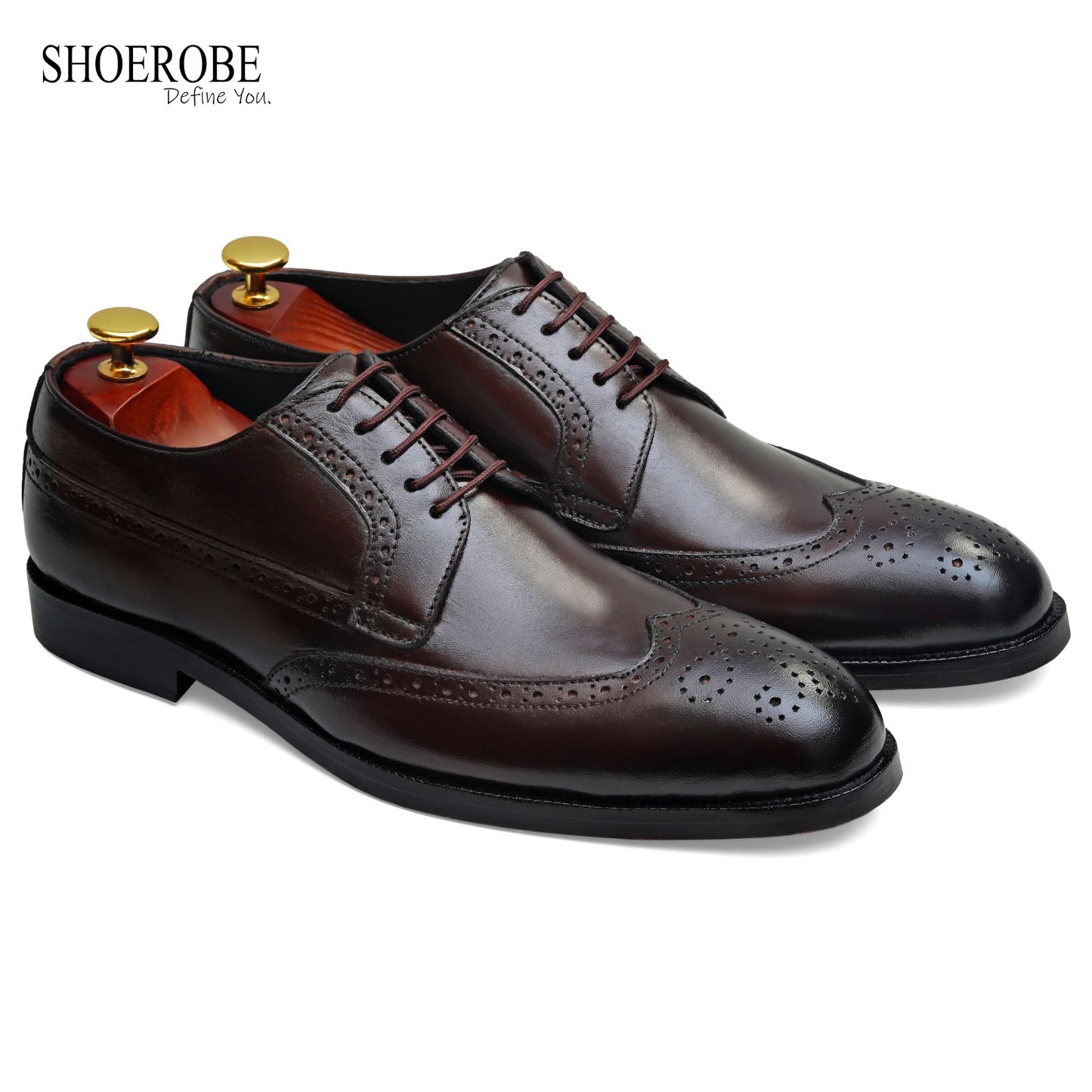 Chestnut Classic Oxford Leather Shoes for Men