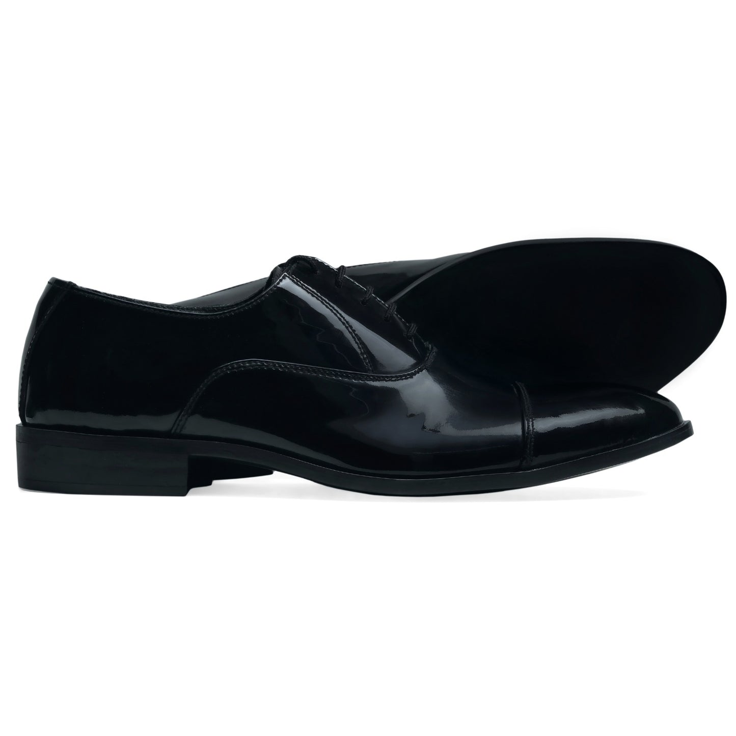 Cap Toe Black Oxfords for Men