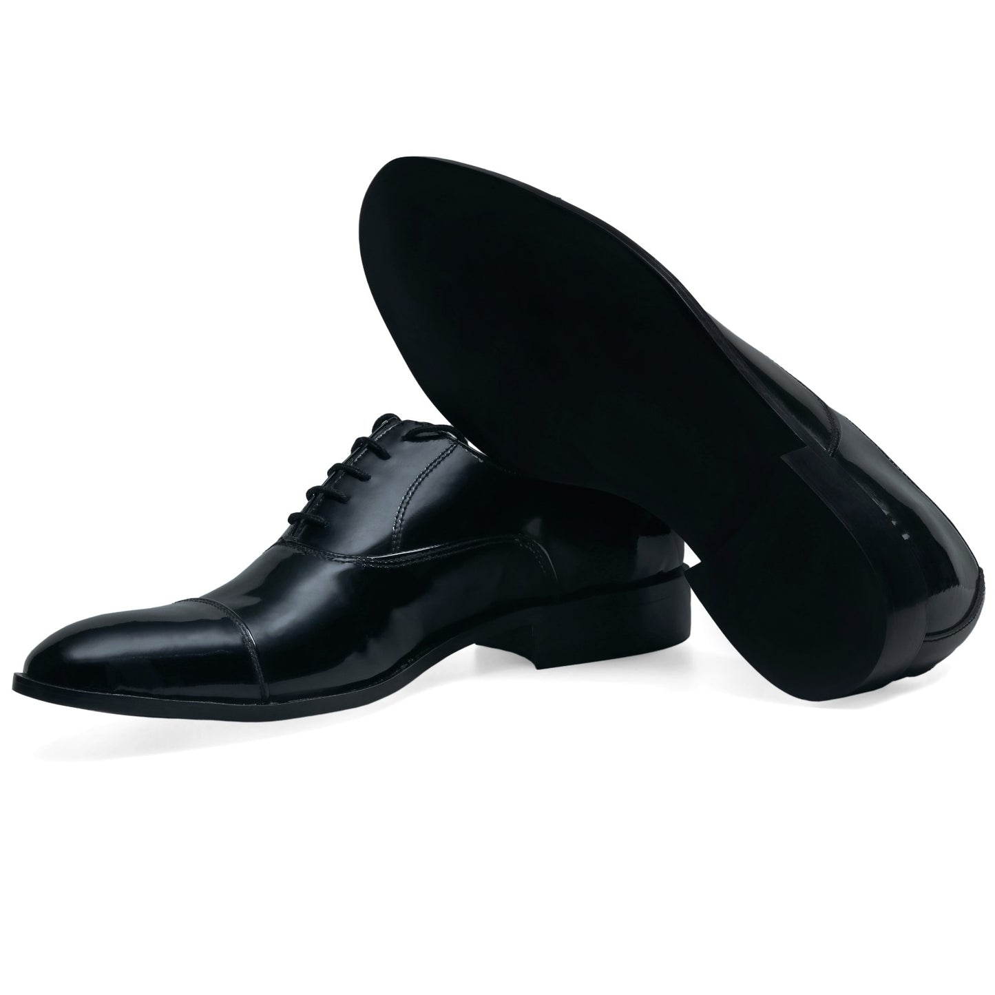 Cap Toe Black Oxfords for Men